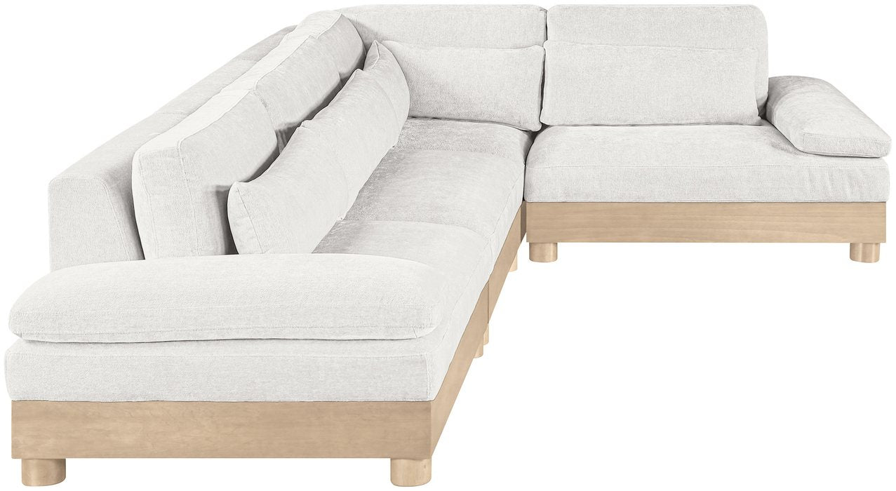 Meridian Furniture - Turin 127.75" Cream Chenille Fabric Upholstered 4pc. Modular Sectional - 612Cream-Sec4A - GreatFurnitureDeal