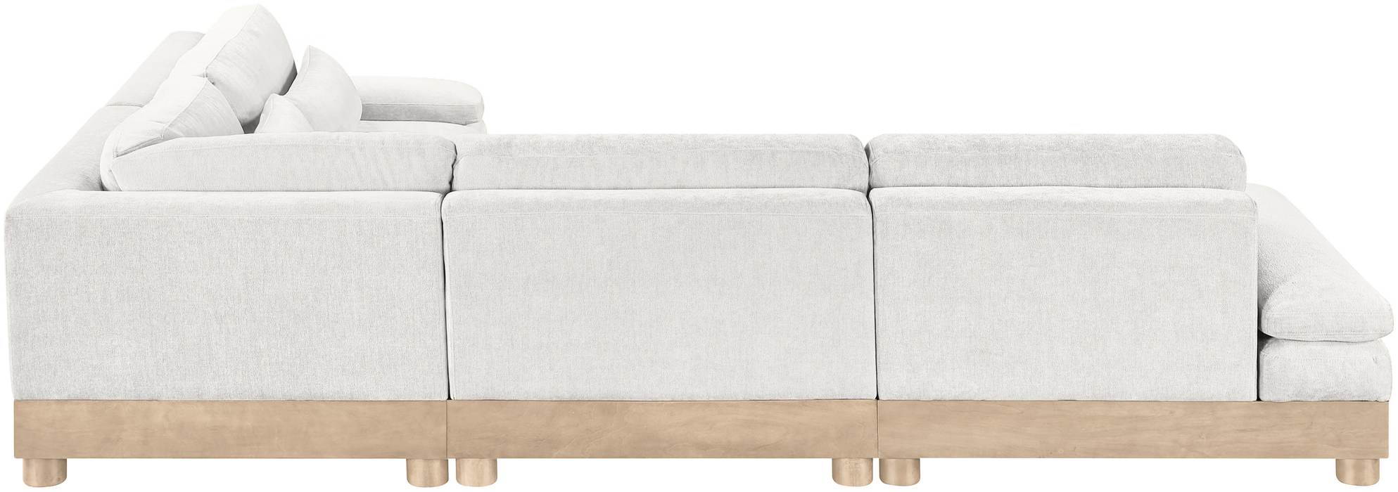 Meridian Furniture - Turin 127.75" Cream Chenille Fabric Upholstered 4pc. Modular Sectional - 612Cream-Sec4A - GreatFurnitureDeal