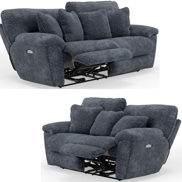 Catnapper - Paxon 2 Piece Power Headrest Reclining Sofa Set in Smoke - 61481-82-SMOKE - GreatFurnitureDeal