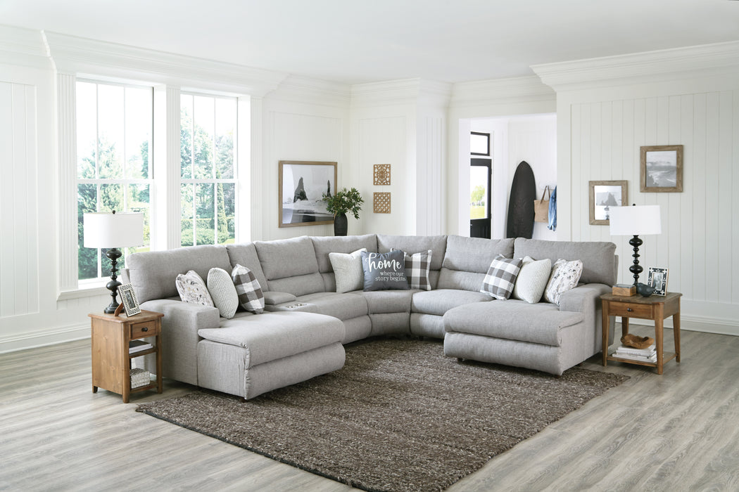Catnapper - Rockport 6 Piece Power Modular Sectional in Gray - 61502-1509-61505-1508-61505-61503-GRAY