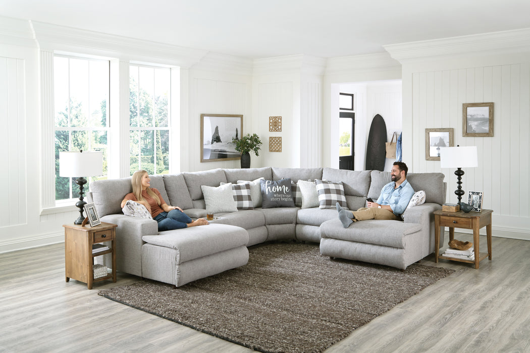 Catnapper - Rockport 6 Piece Power Modular Sectional in Gray - 61502-1509-61505-1508-61505-61503-GRAY