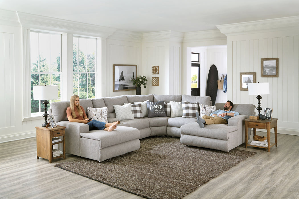 Catnapper - Rockport 6 Piece Power Modular Sectional in Gray - 61502-1509-61505-1508-61505-61503-GRAY - GreatFurnitureDeal