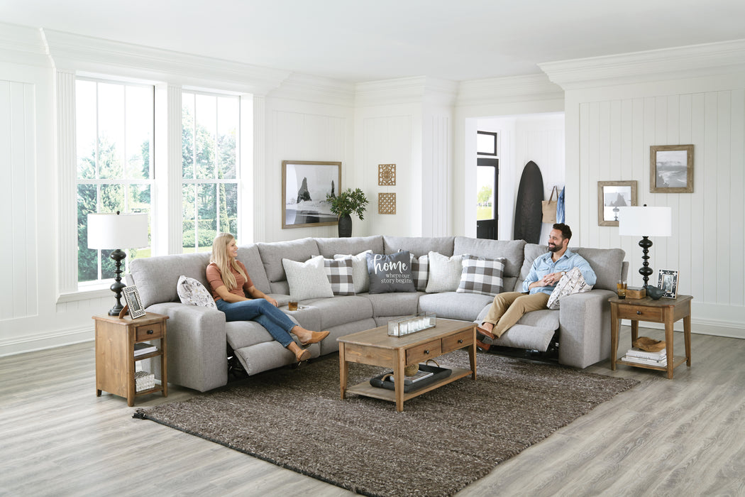 Catnapper - Rockport 6 Piece Power Modular Sectional in Gray - 61506-1509-61505-1508-61505-61507-GRAY - GreatFurnitureDeal