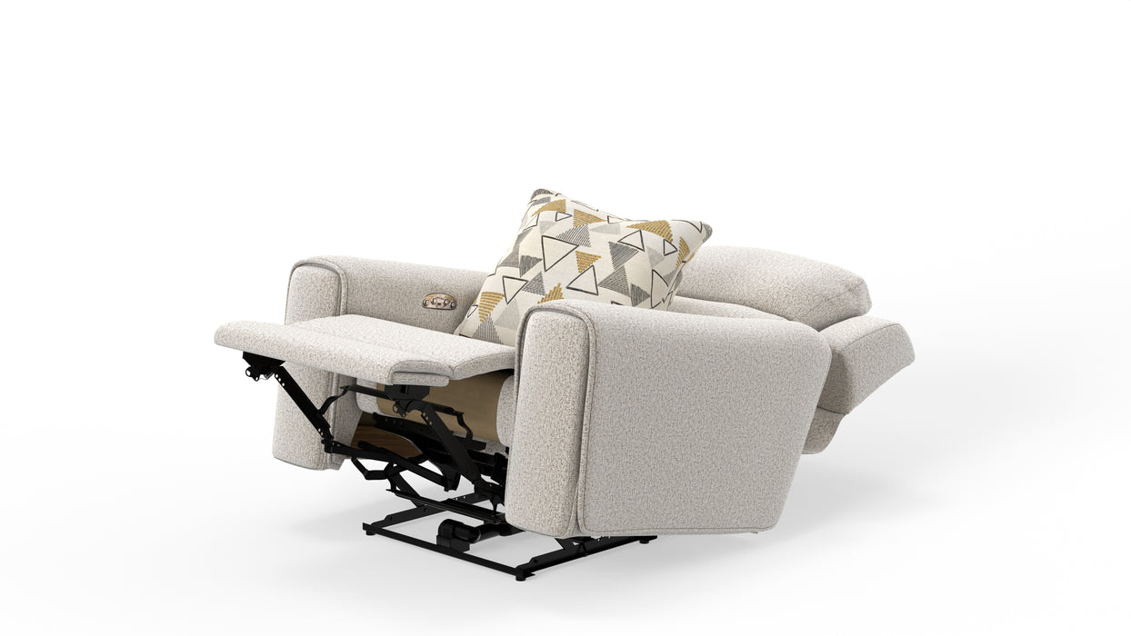 Catnapper - Micah Power Headrest Power Deep Seat Lay Flat Recliner in Oatmeal - 615407-OATMEAL - GreatFurnitureDeal