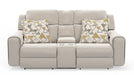 Catnapper - Micah Power Headrest Power Deep Seat Reclining Console Loveseat in Oatmeal - 61549-OATMEAL - GreatFurnitureDeal