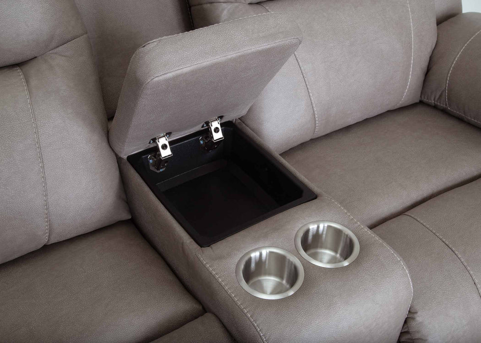 Franklin Furniture - 616 Ransom Reclining Console Loveseat w/ Storage & Cupholders in Astrid Stone - 61634