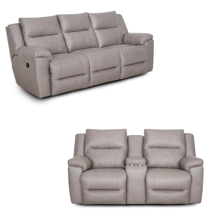 Franklin Furniture - 616 Ransom 2 Piece Power Reclining Sofa Set in Astrid Stone - 61644-83-61634-83