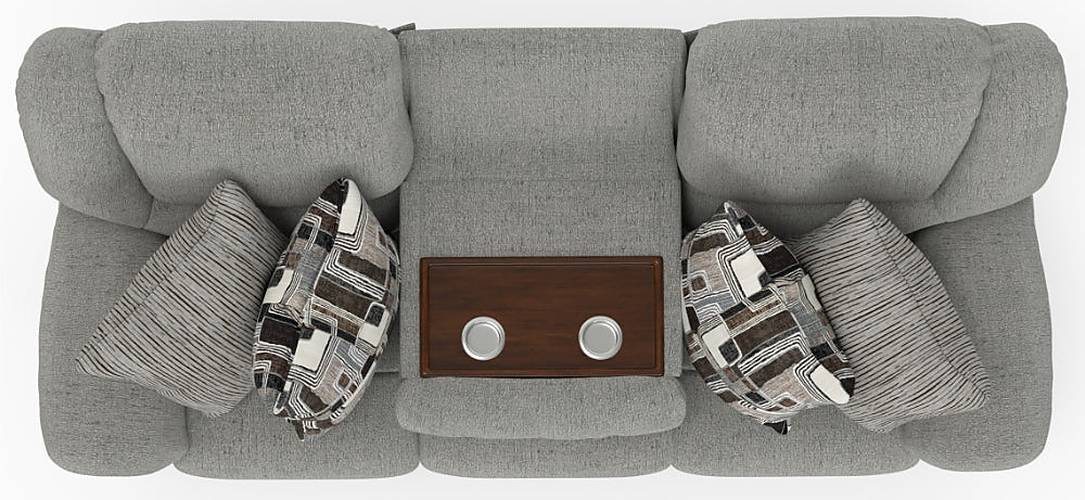 Catnapper - Trifecta Power Sofa w/3 Recliners & Drop Down Table in Nature - 616545-NATURE - GreatFurnitureDeal