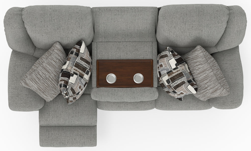 Catnapper - Trifecta Power Sofa w/3 Recliners & Drop Down Table in Nature - 616545-NATURE - GreatFurnitureDeal