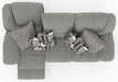 Catnapper - Trifecta Power Sofa w/3 Recliners & Drop Down Table in Nature - 616545-NATURE - GreatFurnitureDeal