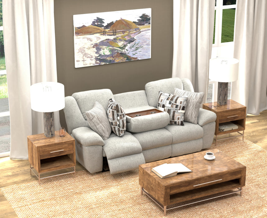 Catnapper - Trifecta Power Sofa w/3 Recliners & Drop Down Table in Nature - 616545-NATURE - GreatFurnitureDeal