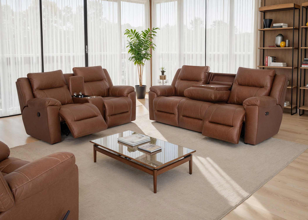 Franklin Furniture - 616 Ransom 2 Piece Power Reclining Sofa Set in Astrid Cedar - 61644-83-61634-83-CEDAR - GreatFurnitureDeal