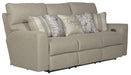 Catnapper - Searsport Power Headrest Reclining Sofa in Buff/Linen - 61801-LINEN - GreatFurnitureDeal