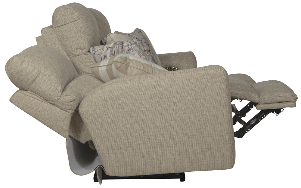 Catnapper - Searsport Power Headrest Reclining Sofa in Buff/Linen - 61801-LINEN - GreatFurnitureDeal