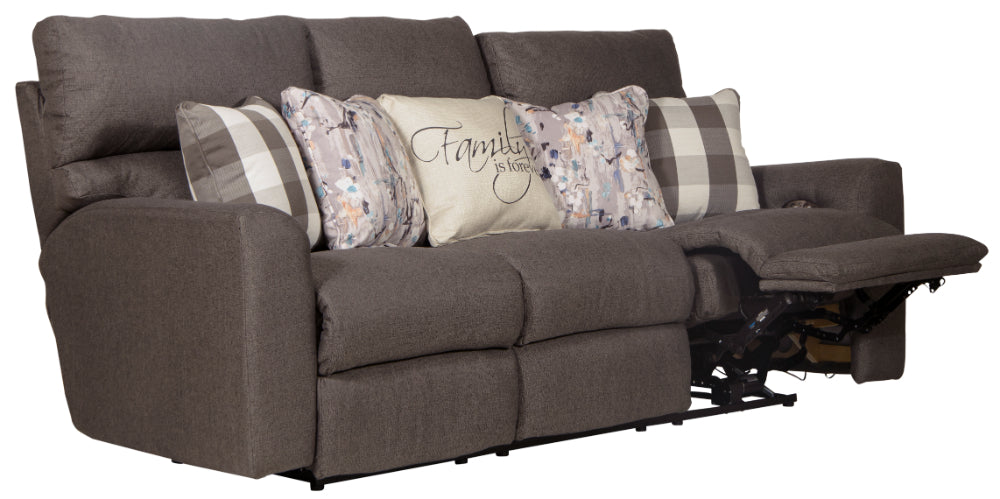 Catnapper - Searsport 4 Piece Power Headrest Reclining Living Room Set in Metal/Charcoal - 61801-02-00-12-METAL - GreatFurnitureDeal