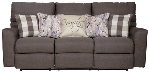 Catnapper - Searsport Power Headrest Reclining Sofa in Metal/Charcoal - 61801-METAL - GreatFurnitureDeal