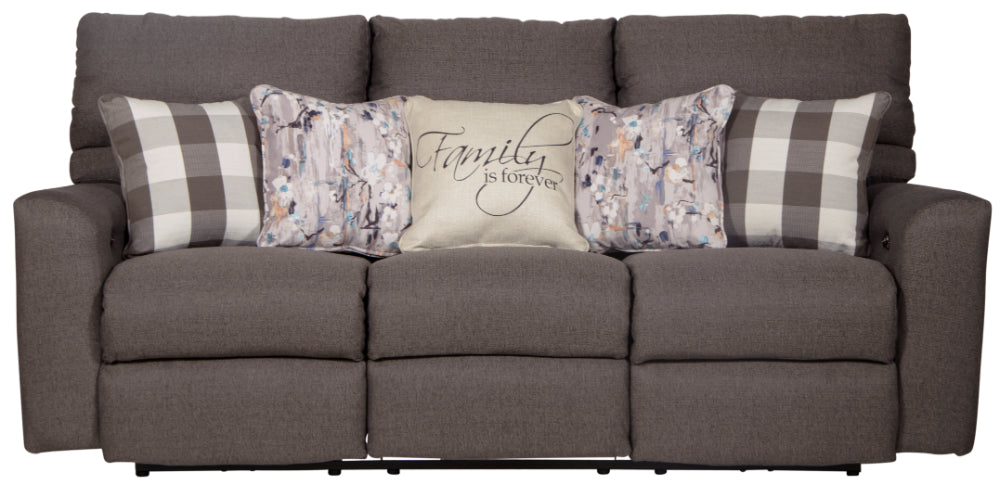 Catnapper - Searsport 3 Piece Power Headrest Reclining Living Room Set in Metal/Charcoal - 61801-02-00-METAL - GreatFurnitureDeal