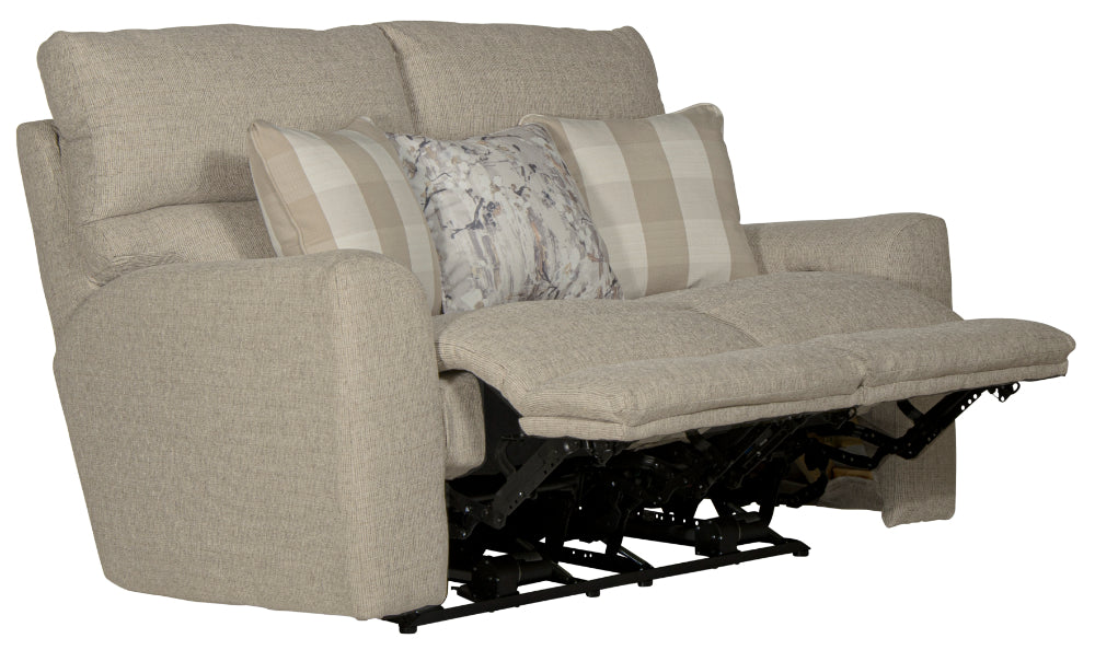 Catnapper - Searsport Power Headrest Reclining Loveseat in Buff/Linen - 61802-LINEN - GreatFurnitureDeal
