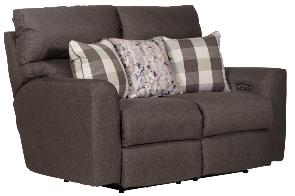 Catnapper - Searsport 3 Piece Power Headrest Reclining Living Room Set in Metal/Charcoal - 61801-02-00-METAL