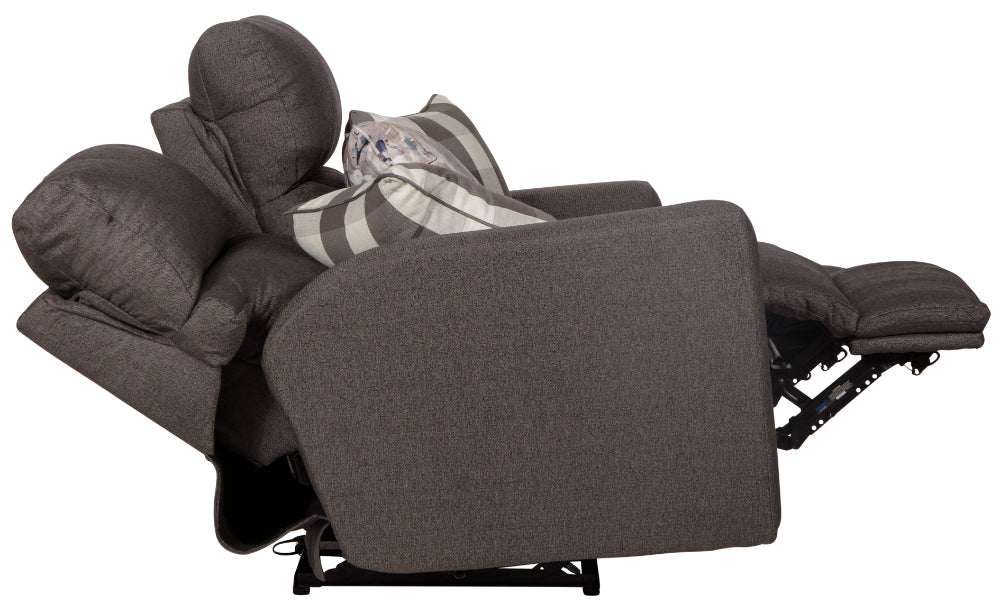 Catnapper - Searsport 2 Piece Power Headrest Reclining Sofa Set in Metal/Charcoal - 61801-02-METAL