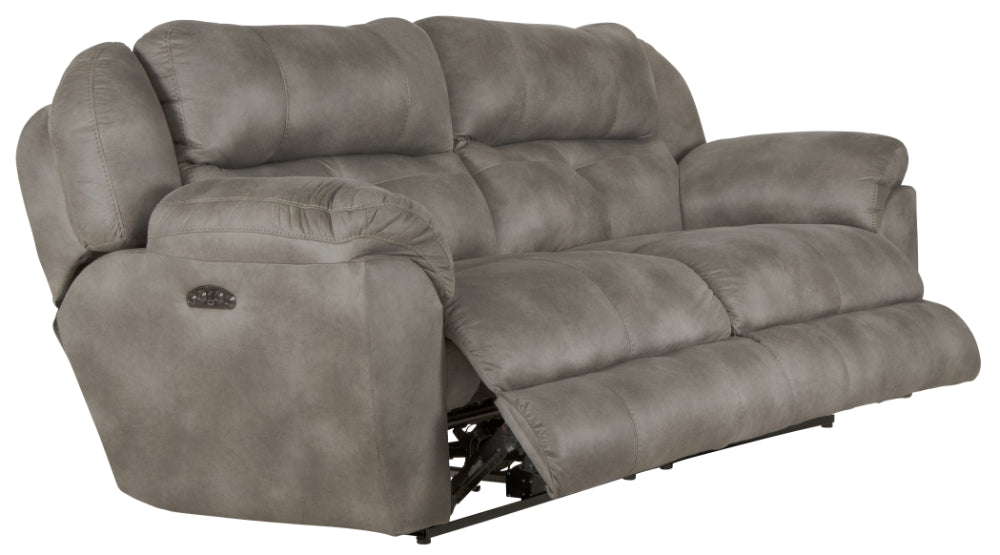 Catnapper - Ferrington Power Headrest Power Lumbar Power Reclining Sofa in Steel - 761891-STEEL - GreatFurnitureDeal