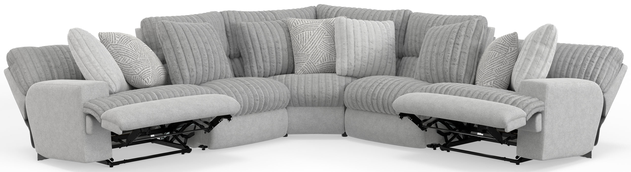 Catnapper - Abraxas 5 Piece Power Sectional Sofa in Moonstruck - 61936-1934-1938-1934-61937-MOON - GreatFurnitureDeal