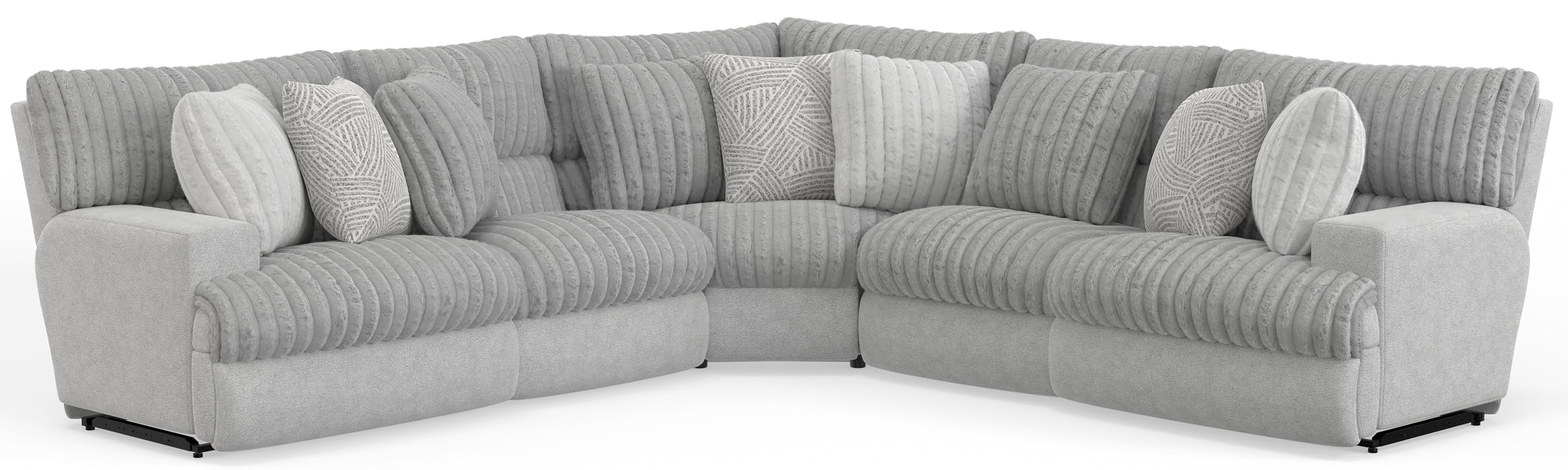 Catnapper - Abraxas 5 Piece Power Sectional Sofa in Moonstruck - 61936-1934-1938-1934-61937-MOON - GreatFurnitureDeal
