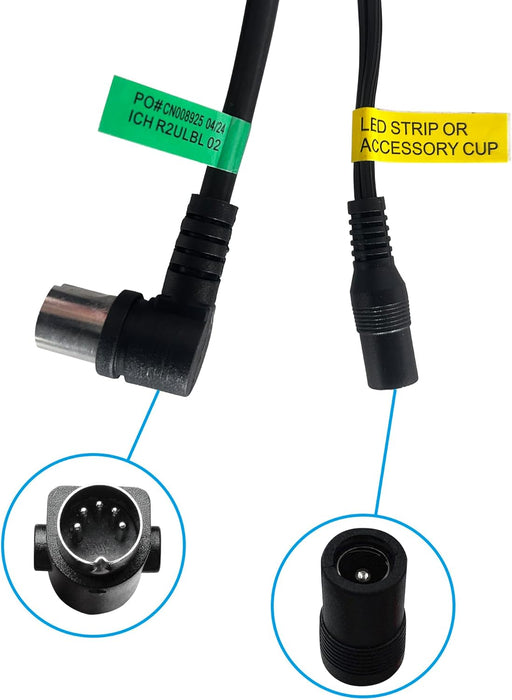 Black Dimple 5-Button Replacement Theater Cup Holder with USB and Lights - ICH R2ULBL 02 - GreatFurnitureDeal