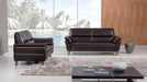 American Eagle Furniture - EK073 Dark Chocolate Italian Leather Sofa - EK073-DC-SF - GreatFurnitureDeal