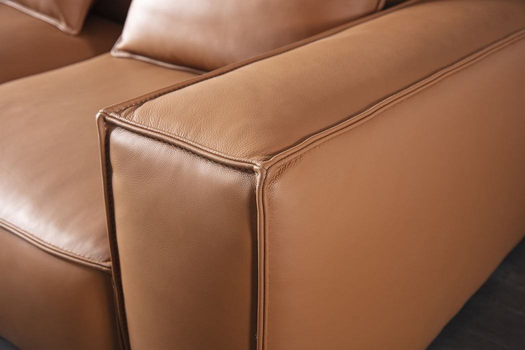 American Eagle Furniture - EK8008 Medium Brown Full Leather Sofa - EK8008-MB-SF