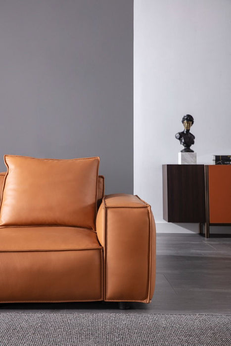 American Eagle Furniture - EK8008 Medium Brown Full Leather Sofa - EK8008-MB-SF - GreatFurnitureDeal
