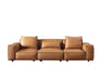 American Eagle Furniture - EK8008-Medium Brown Extra long Full Leather Sofa - EK8008-MB-4S - GreatFurnitureDeal