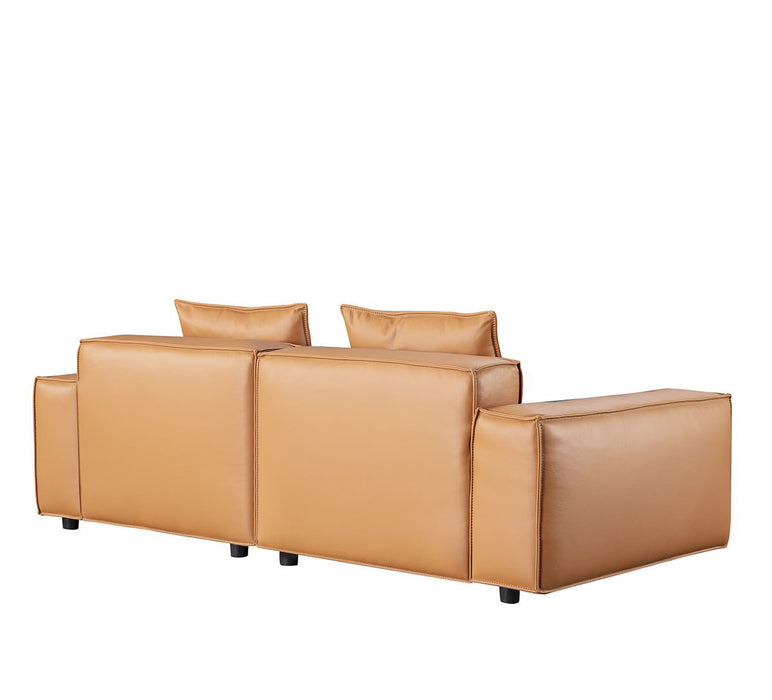American Eagle Furniture - EK8008 Medium Brown Full Leather Loveseat - EK8008-MB-LS