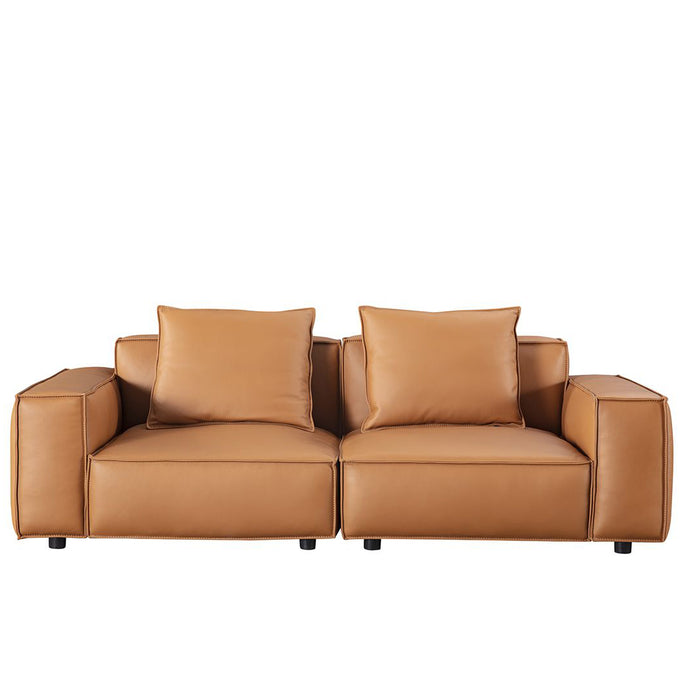 American Eagle Furniture - EK8008 Medium Brown Full Leather Loveseat - EK8008-MB-LS