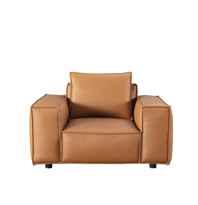 American Eagle Furniture - EK8008 Medium Brown Full Leather Chair - EK8008-MB-CHR