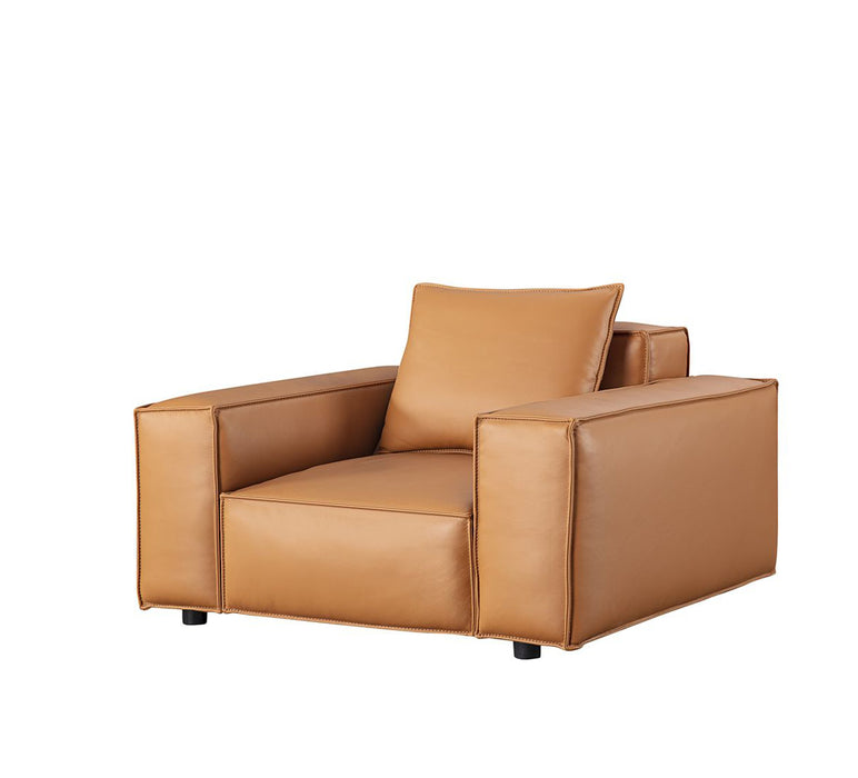 American Eagle Furniture - EK8008 Medium Brown Full Leather Chair - EK8008-MB-CHR - GreatFurnitureDeal