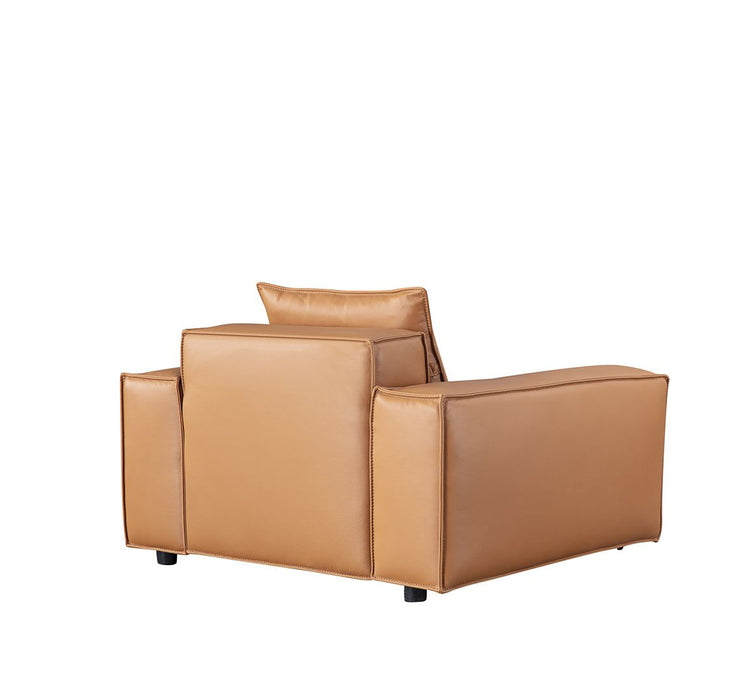 American Eagle Furniture - EK8008 Medium Brown Full Leather Chair - EK8008-MB-CHR