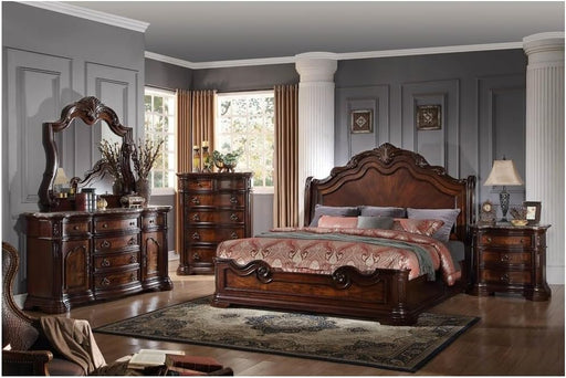 Mariano Furniture - B1003 Walnut 3 Piece Eastern King Panel Bedroom Set - BMB1003-EK-3SET - GreatFurnitureDeal