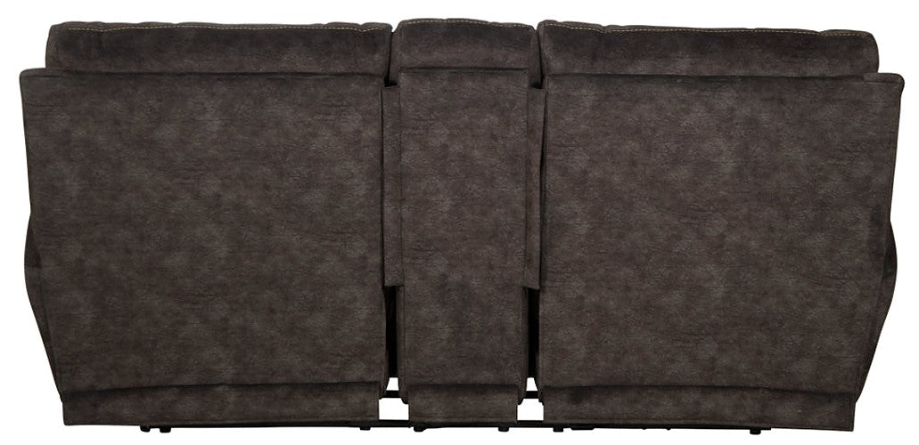 Catnapper - Sedona Power Headrest Lay Flat Reclining Console Loveseat w-Storage & Cupholders in Smoke - 62229-SMOKE - GreatFurnitureDeal