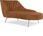 Meridian Furniture - Margo Saddle Velvet Upholstered Chaise Lounge - 622Saddle-Chaise - GreatFurnitureDeal