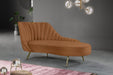 Meridian Furniture - Margo Saddle Velvet Upholstered Chaise Lounge - 622Saddle-Chaise - GreatFurnitureDeal