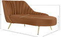 Meridian Furniture - Margo Saddle Velvet Upholstered Chaise Lounge - 622Saddle-Chaise - GreatFurnitureDeal