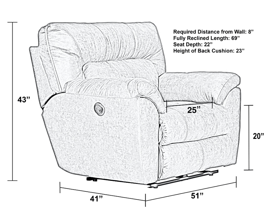 Catnapper - Hollins Power Wall Hugger Recliner in Coffee - 62650-4-COFFEE - GreatFurnitureDeal