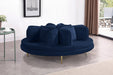 Meridian Furniture - Circlet Navy Velvet Upholstered Roundabout Sofa - 627Navy - GreatFurnitureDeal