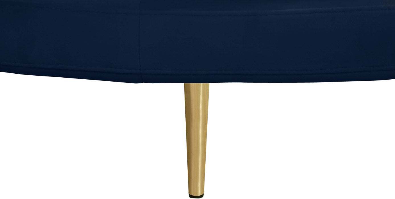 Meridian Furniture - Circlet Navy Velvet Upholstered Roundabout Sofa - 627Navy - GreatFurnitureDeal