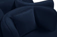 Meridian Furniture - Circlet Navy Velvet Upholstered Roundabout Sofa - 627Navy - GreatFurnitureDeal