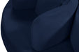 Meridian Furniture - Circlet Navy Velvet Upholstered Roundabout Sofa - 627Navy - GreatFurnitureDeal