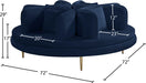 Meridian Furniture - Circlet Navy Velvet Upholstered Roundabout Sofa - 627Navy - GreatFurnitureDeal