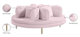Meridian Furniture - Circlet Pink Velvet Upholstered Roundabout Sofa - 627Pink - GreatFurnitureDeal