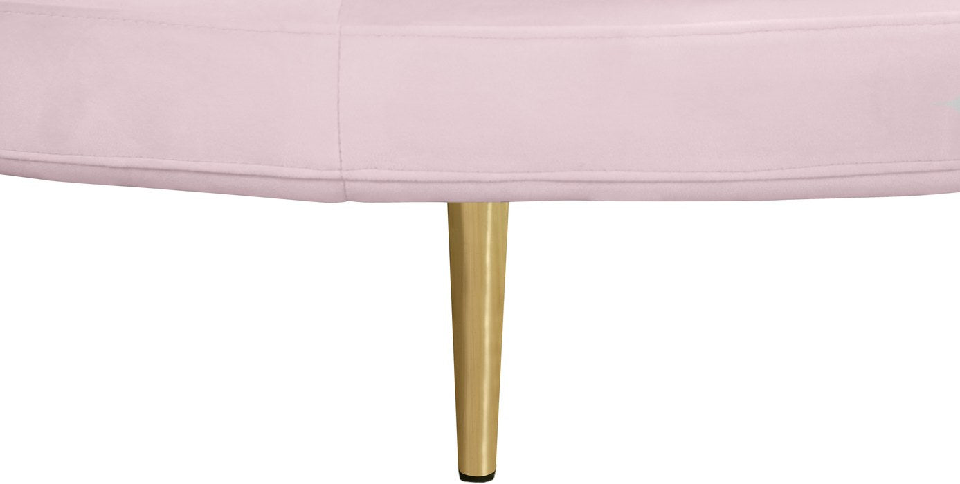 Meridian Furniture - Circlet Pink Velvet Upholstered Roundabout Sofa - 627Pink - GreatFurnitureDeal